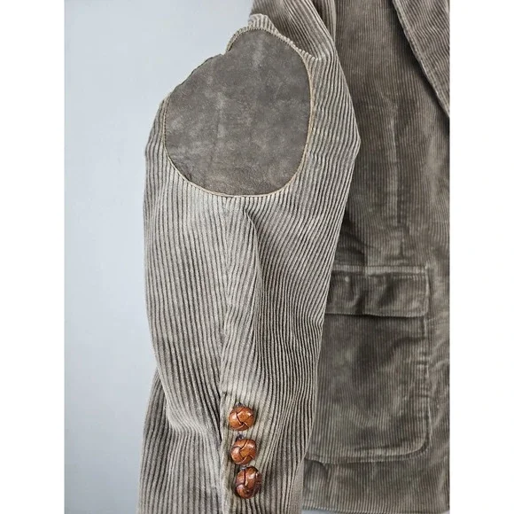 Vintage Levi's Blazer Men's 40L Gray Sport Classics Elbow Pads Preppy Western - Picture 8 of 10